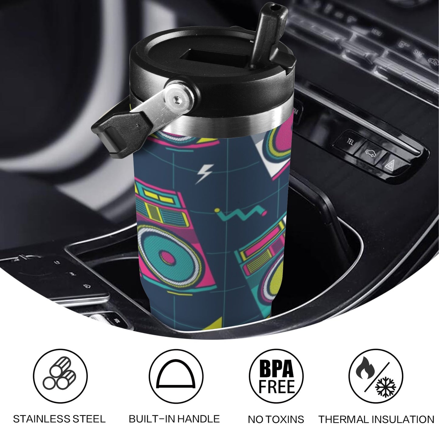 Boombox - 30oz Tumbler with Top Handle