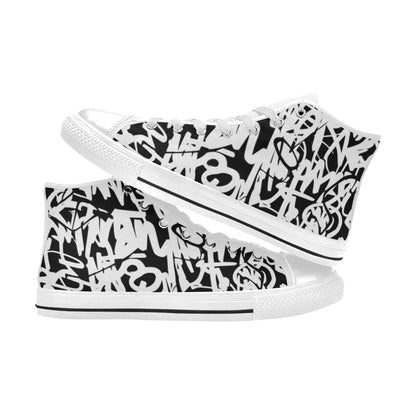 Graffiti - Men's High Top Canvas Shoes