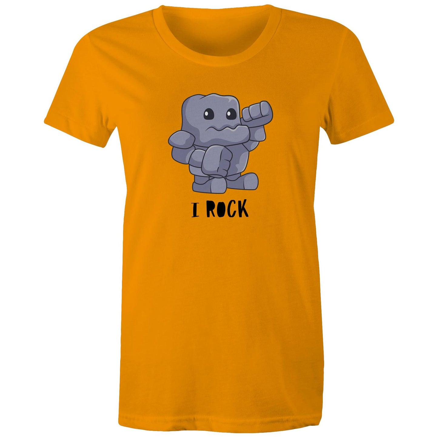I Rock - Womens T-shirt Orange Womens T-shirt Music