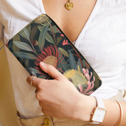 Australian Native Flowers - Leather Wallet / Purse