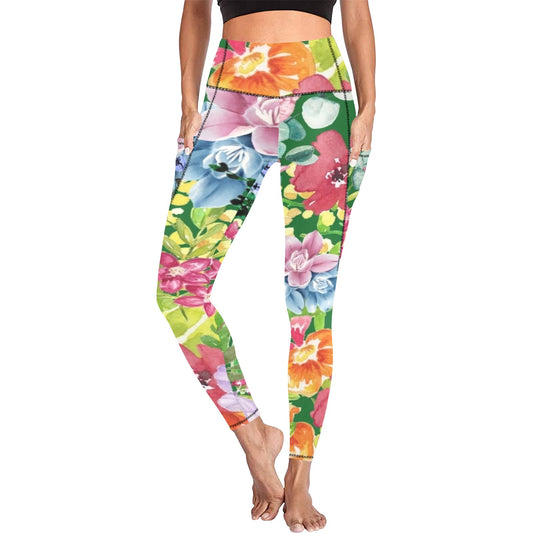 Bright Floral - Women's Leggings with Pockets Women's Leggings with Pockets S - 2XL Plants