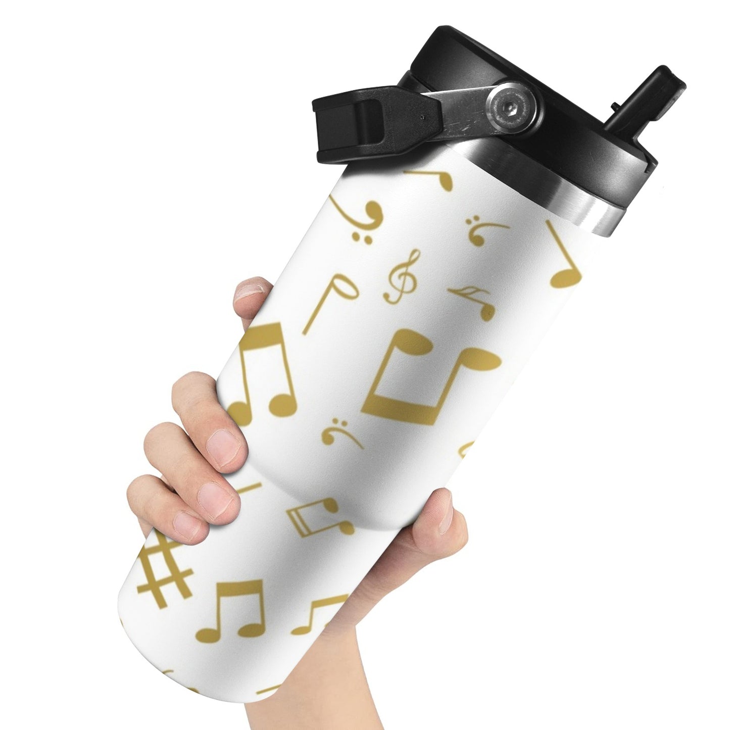 Gold Music Notes - 30oz Tumbler with Top Handle