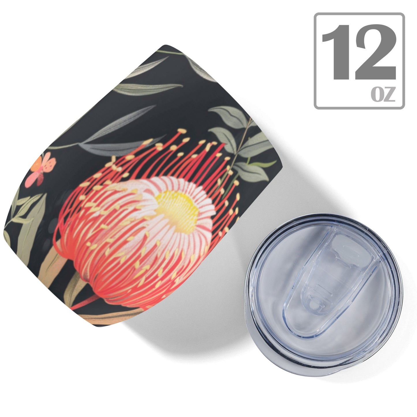 Australian Waratah Flower - 12oz Wine Tumbler