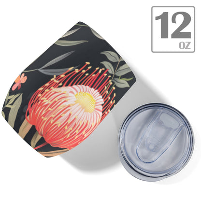 Australian Waratah Flower - 12oz Wine Tumbler