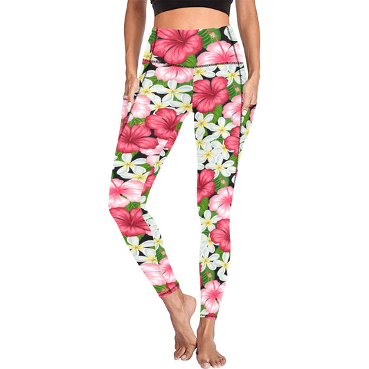 Hibiscus - Women's Leggings with Pockets