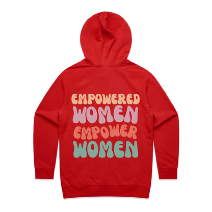 Empowered Women Empower Women, Back Print Only - Women's Supply Hood Red Womens Supply Hoodie