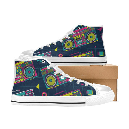 Boombox - Women's High Top Canvas Shoes