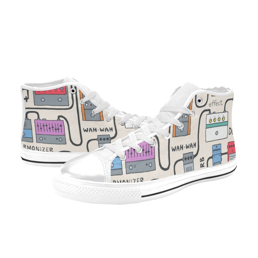 Guitar Pedals - Men's High Top Canvas Shoes