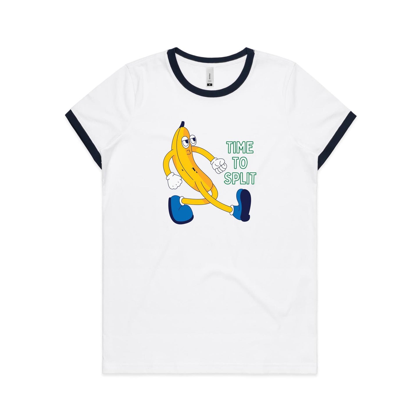 Banana, Time To Split - Women's Ringer Tee