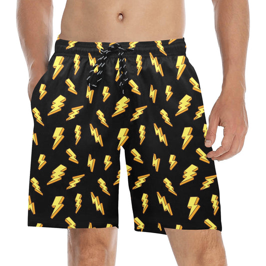 Lightning Bolts - Men's Mid-Length Beach Shorts