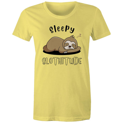 Sleepy Slothitude, Sloth - Womens T-shirt