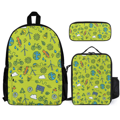 Go Green - School Backpack Three Piece Set