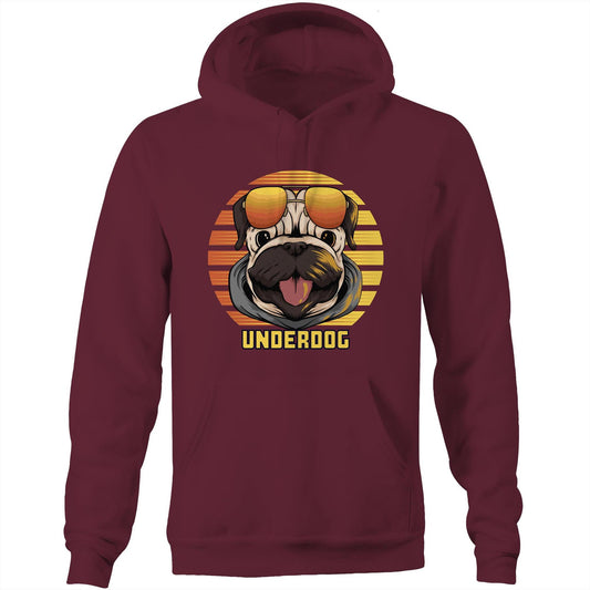 Underdog - Pocket Hoodie Sweatshirt Burgundy Hoodie animal