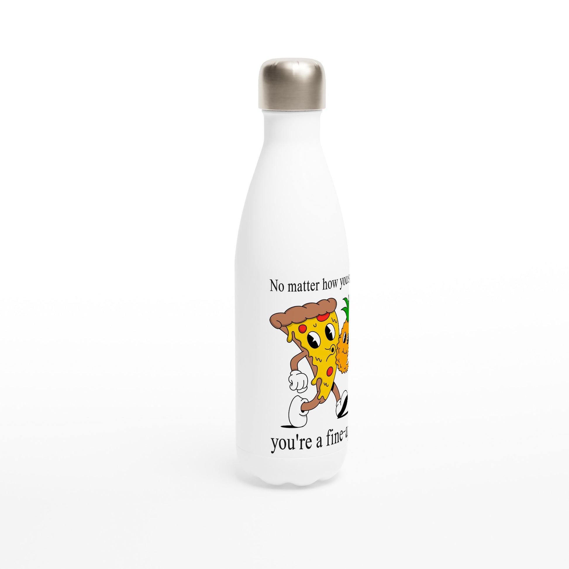 Fine-Apple, Pineapple Pizza - White 17oz Stainless Steel Water Bottle White Water Bottle Food