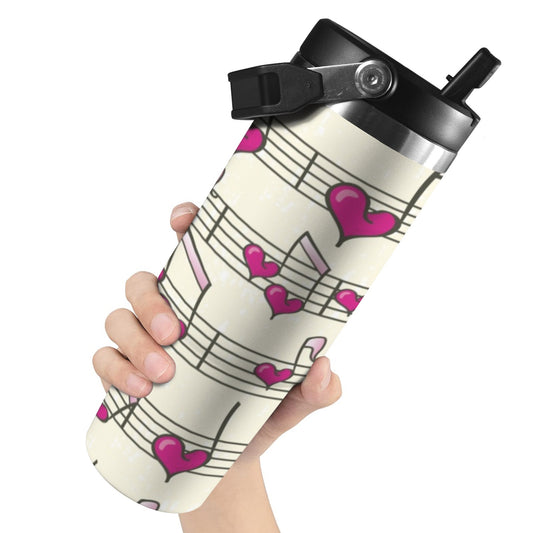 Music Stave Heart Notes - 30oz Tumbler with Top Handle