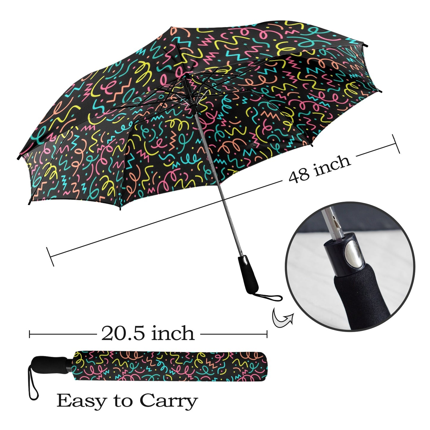 Squiggle Time - Semi-Automatic Foldable Umbrella Semi-Automatic Foldable Umbrella