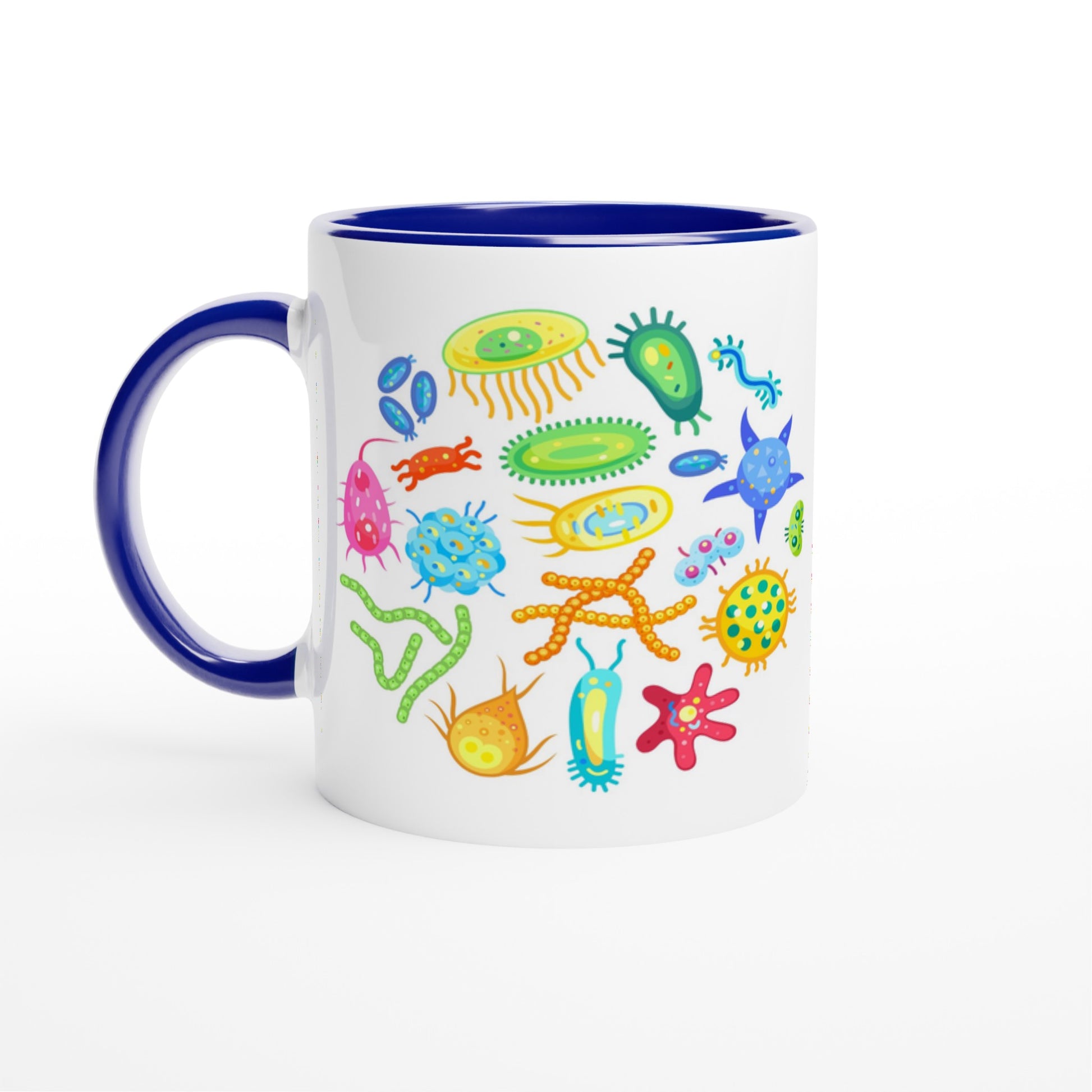 Under The Microscope - White 11oz Ceramic Mug with Colour Inside Ceramic Blue Colour 11oz Mug Science