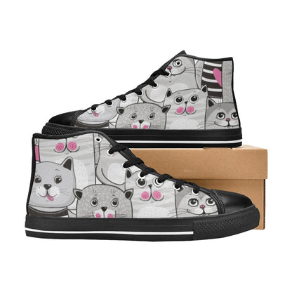 Cartoon Cats - Women's High Top Canvas Shoes