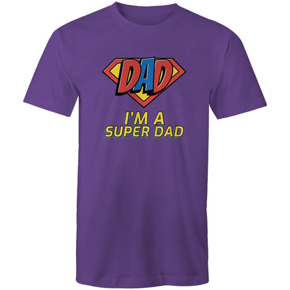 I'm A Super Dad - Mens T-Shirt Purple Mens T-shirt Dad Printed In Australia