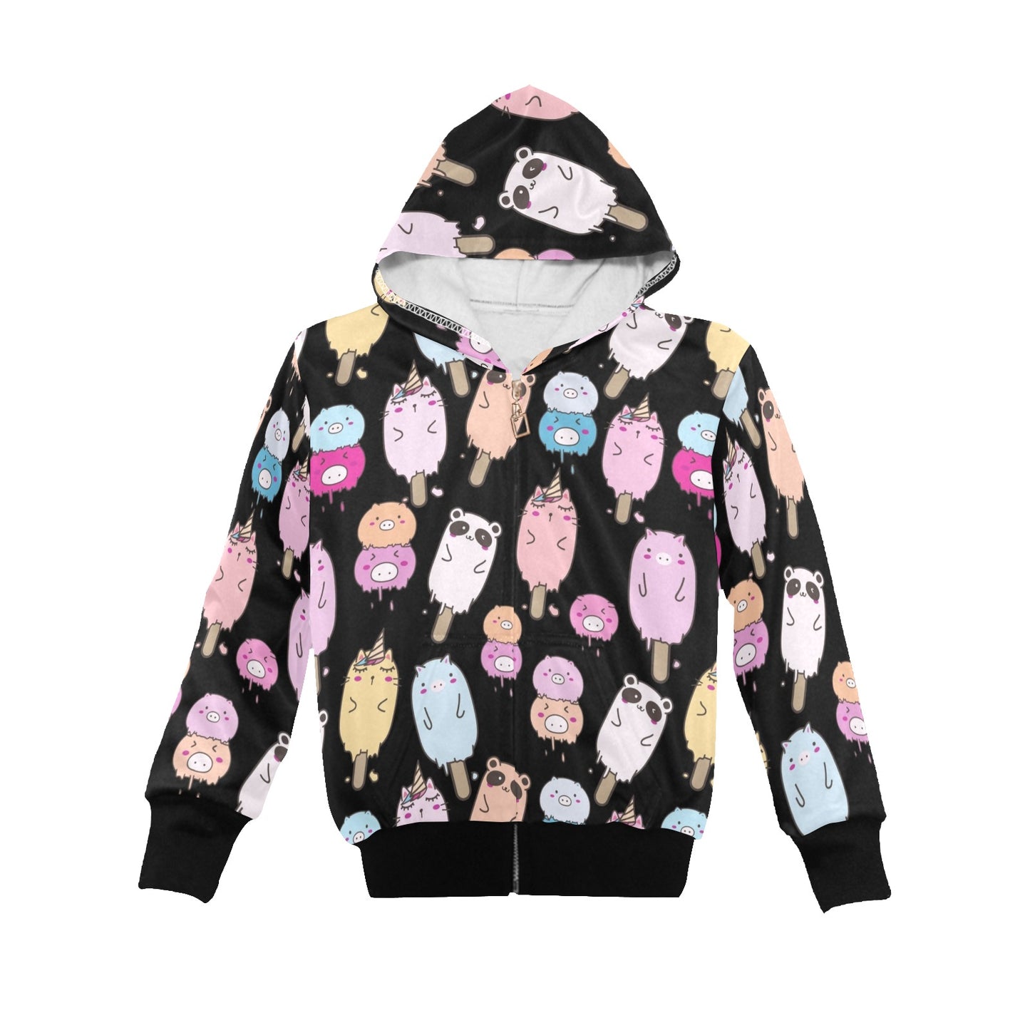 Cute Animal Ice Blocks - Junior Boys Zip Up Hoodie