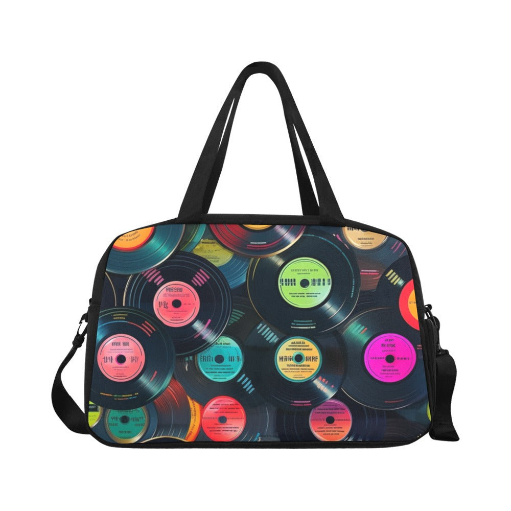 Retro Vinyl Records - Gym Bag Gym Bag Music Printed Offshore Retro