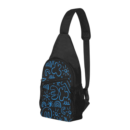 Blue Squiggle - Chest Bag