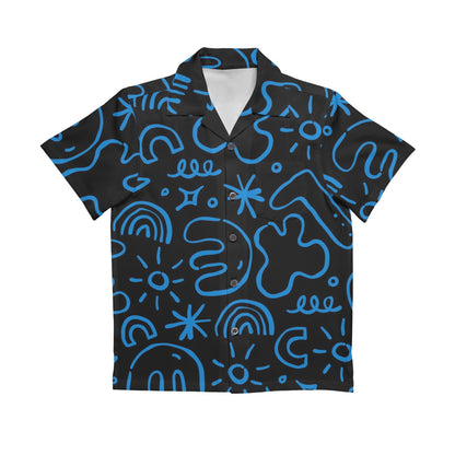 Blue Squiggle - Senior Boys Hawaiian Shirt