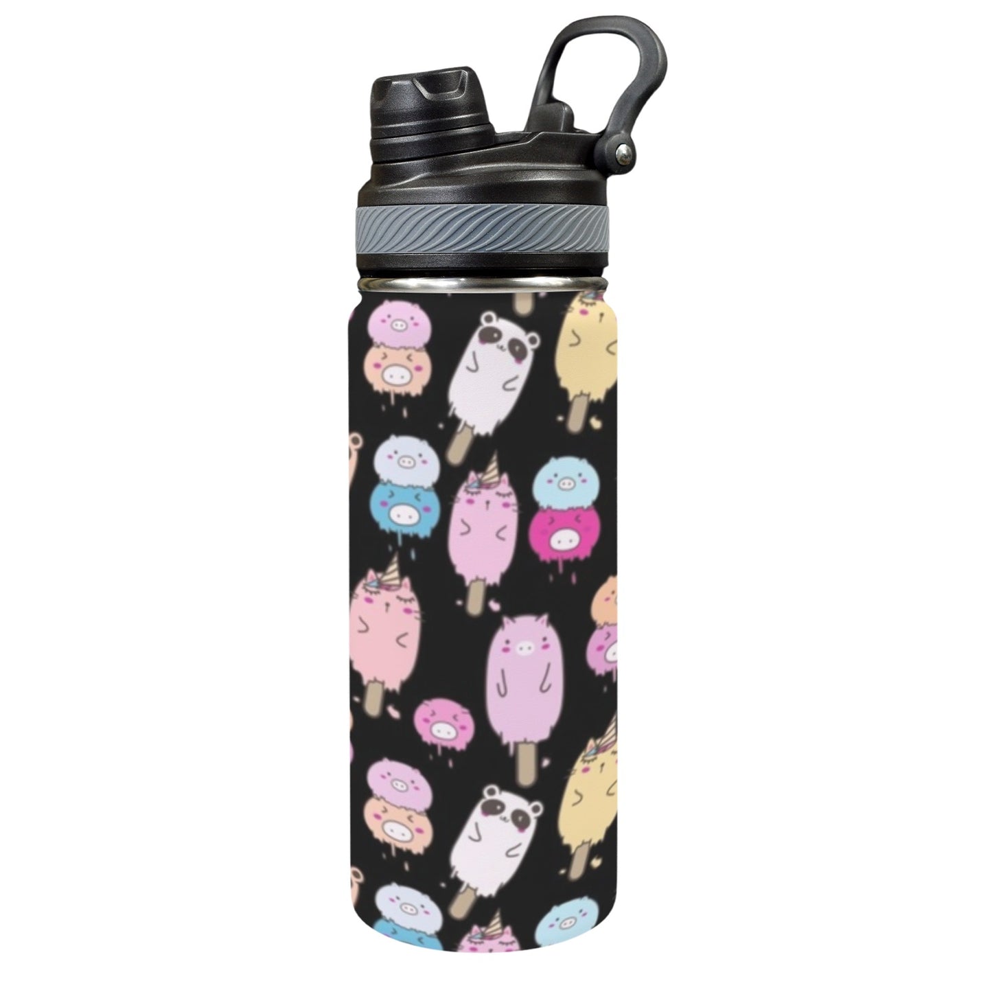 Cute Animal Ice Blocks - Insulated Water Bottle with Dual-Use Lid (18oz) Insulated Water Bottle with Dual-Use Lid (18oz) Food Printed Offshore