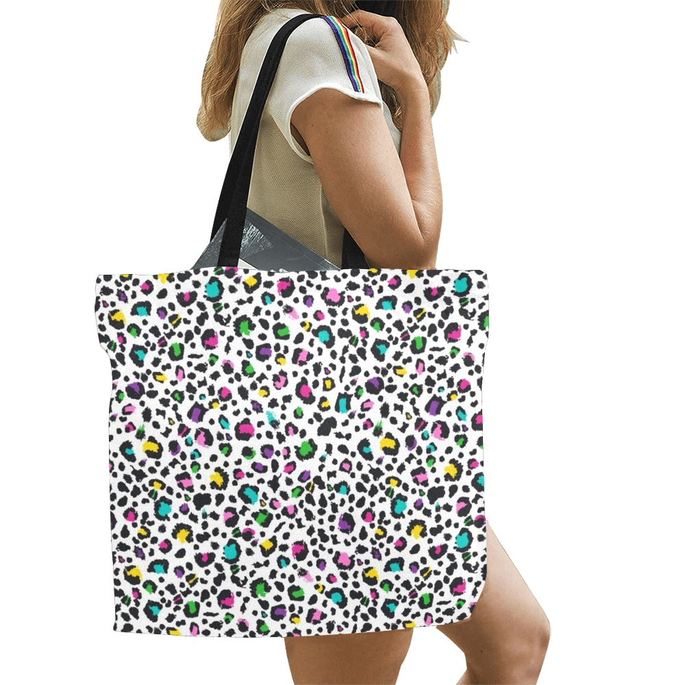 Animal Print In Colour - Full Print Canvas Tote Bag Full Print Canvas Tote Bag Printed Offshore