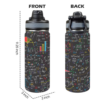 Colourful Maths Formulas - Insulated Water Bottle with Dual-Use Lid (18oz) Insulated Water Bottle with Dual-Use Lid (18oz) Printed Offshore Science