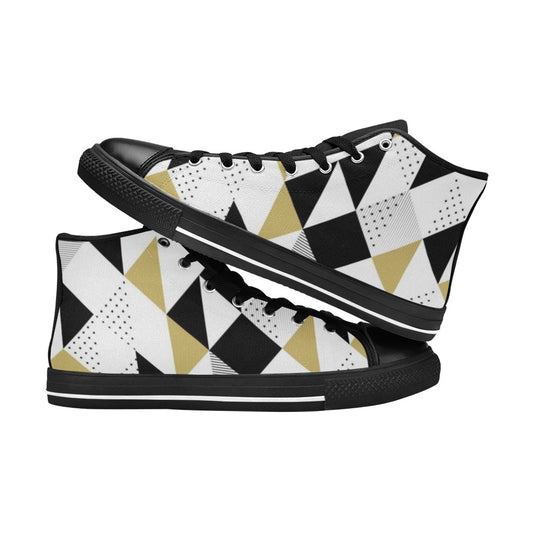 Triangles - Women's High Top Canvas Shoes