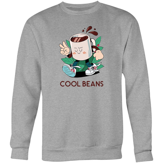 Cool Beans - Crew Sweatshirt Grey Marle Sweatshirt Coffee