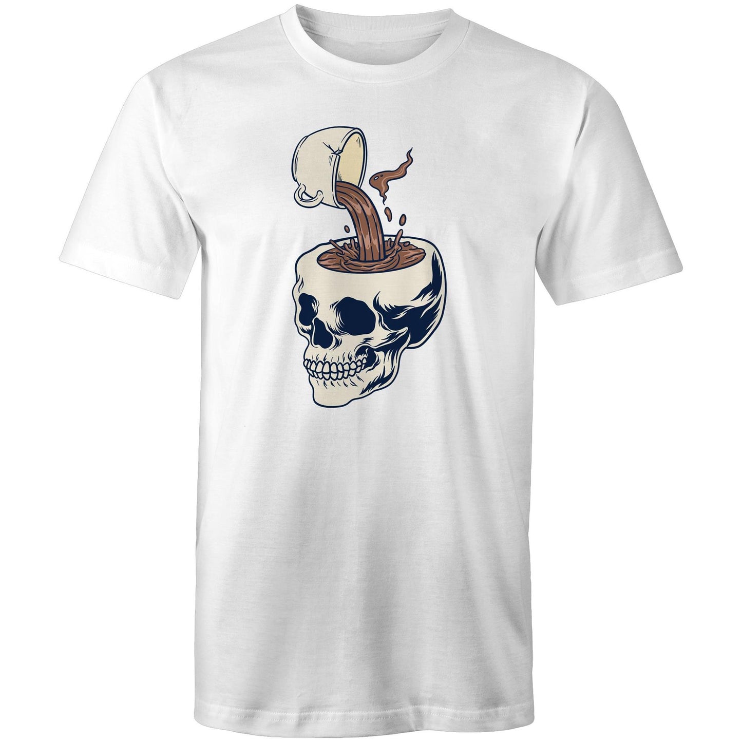 Coffee Skull - Mens T-Shirt White Mens T-shirt Coffee