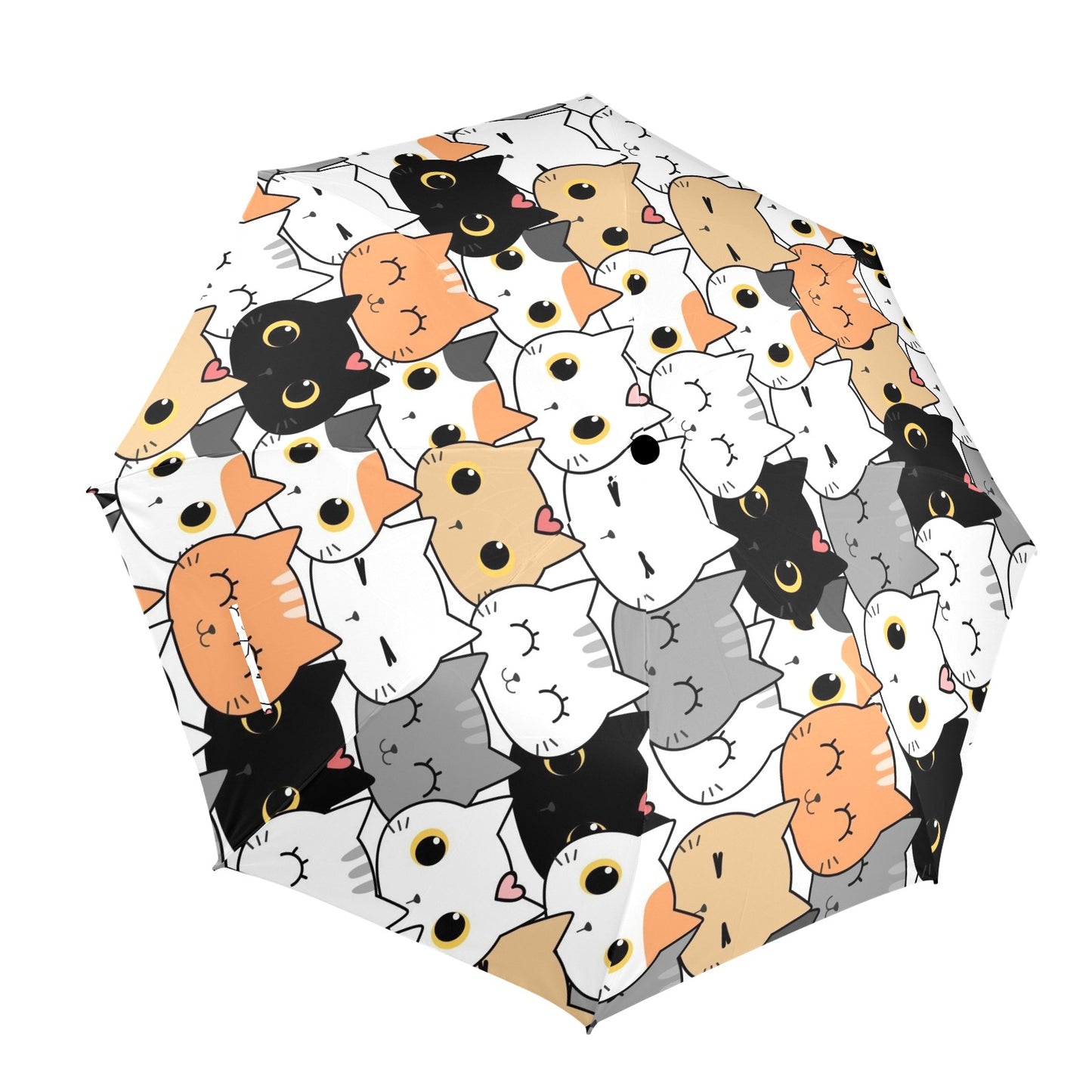 Cute Cartoon Cats - Semi-Automatic Foldable Umbrella