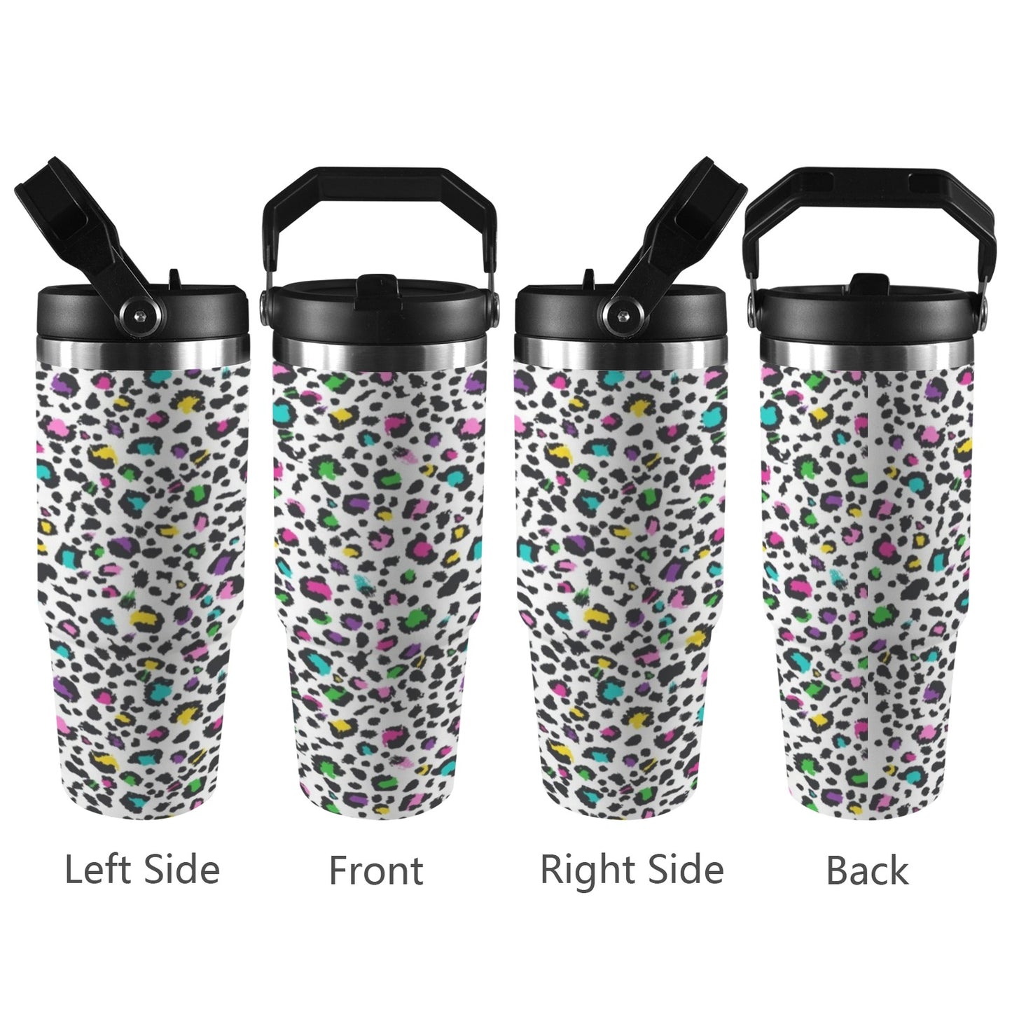 Animal Print In Colour - 30oz Tumbler with Top Handle