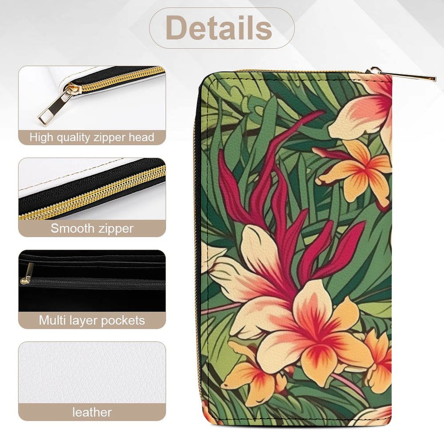 Retro Tropical - Leather Wallet / Purse