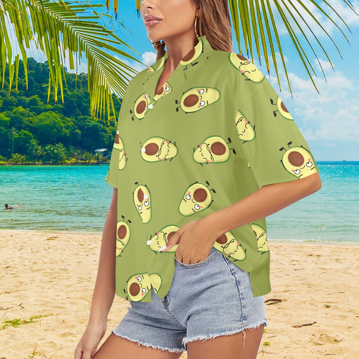 Avocado Characters - Womens Hawaiian Shirt