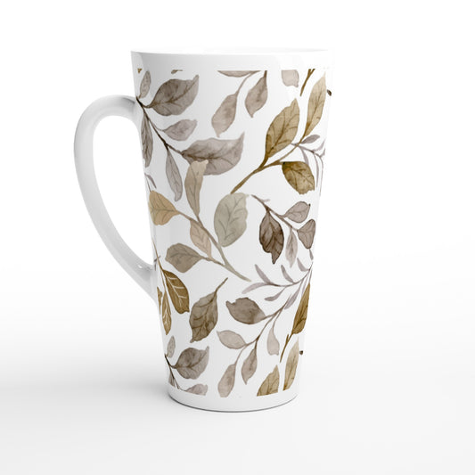 Autumn Leaves - White Latte 17oz Ceramic Mug Default Title Latte Mug Plants