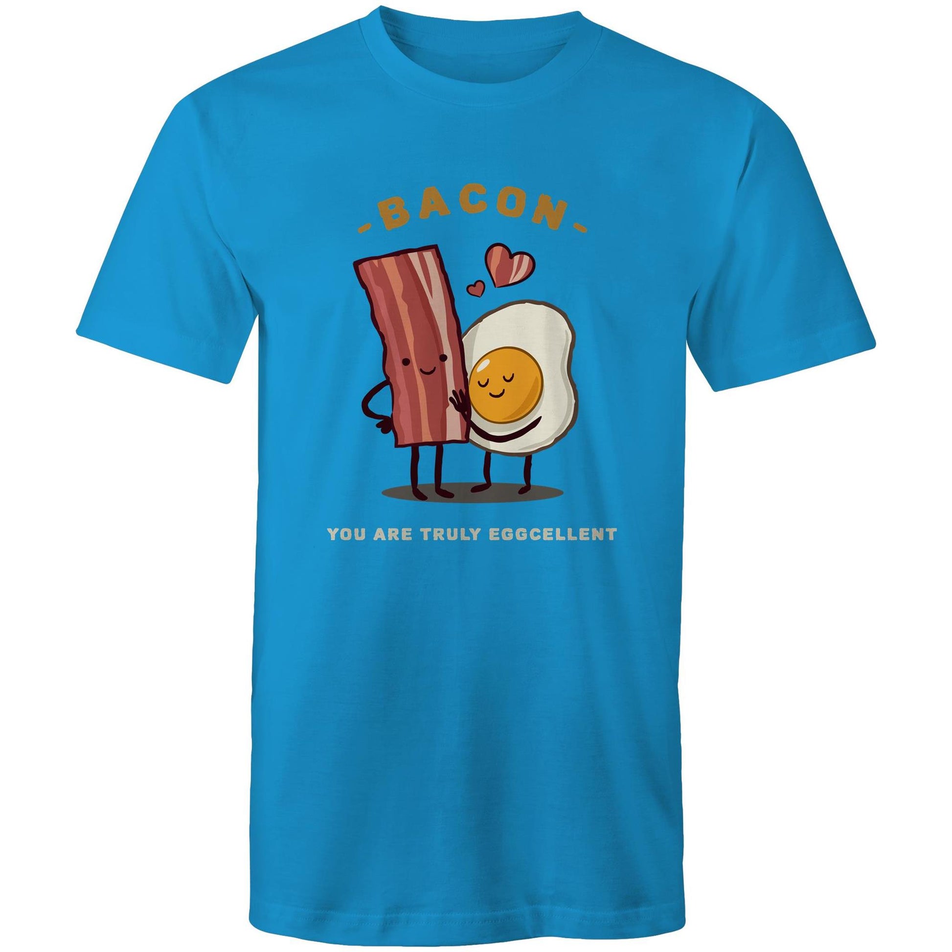 Bacon, You Are Truly Eggcellent - Mens T-Shirt Arctic Blue Mens T-shirt Food