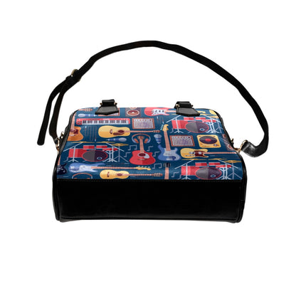 Music Instruments Blue - Shoulder Handbag