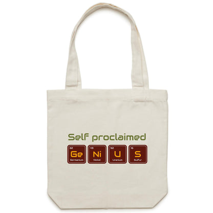 Self Proclaimed Genius, Periodic Table - Canvas Tote Bag