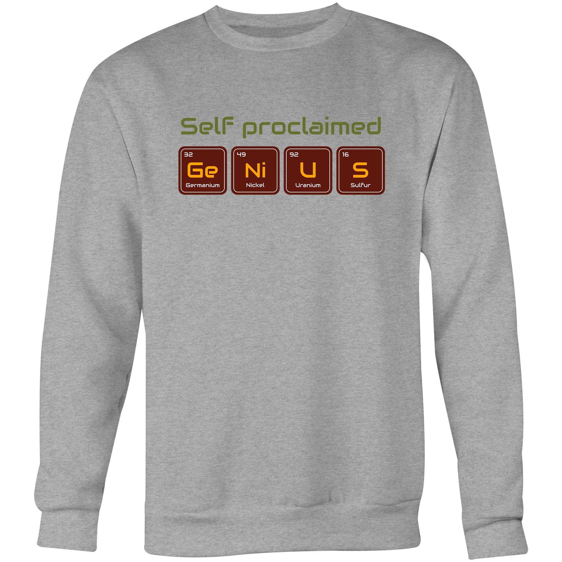 Self Proclaimed Genius, Periodic Table - Crew Sweatshirt Grey Marle Sweatshirt Science