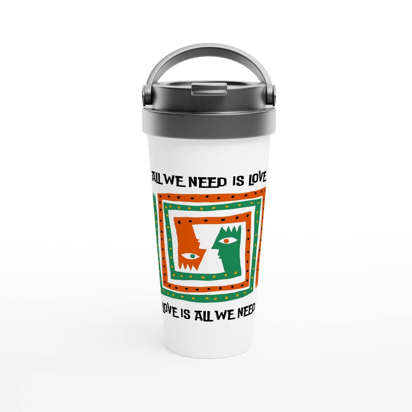 All We Need Is Love - White 15oz Stainless Steel Travel Mug Default Title Travel Mug Globally Fulfilled Music