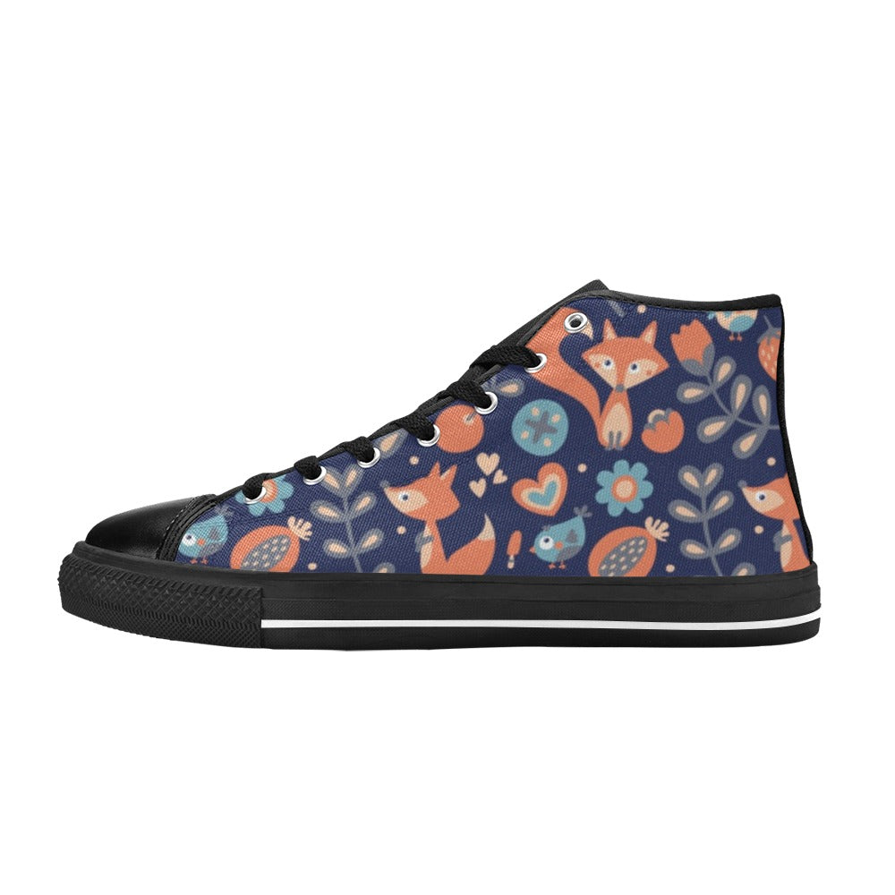 Cute Fox - Women's High Top Canvas Shoes