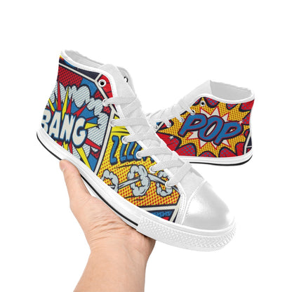 Comic Book - Kids High Top Canvas Shoes