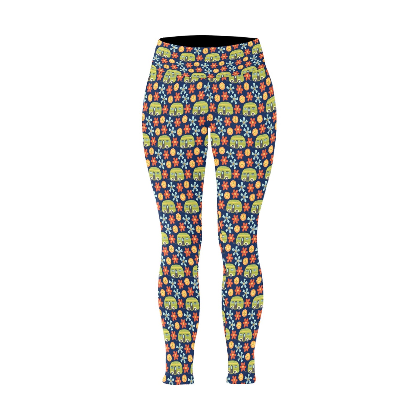 Hippy Caravan - Womens High Waist Leggings (Sizes 16-22)