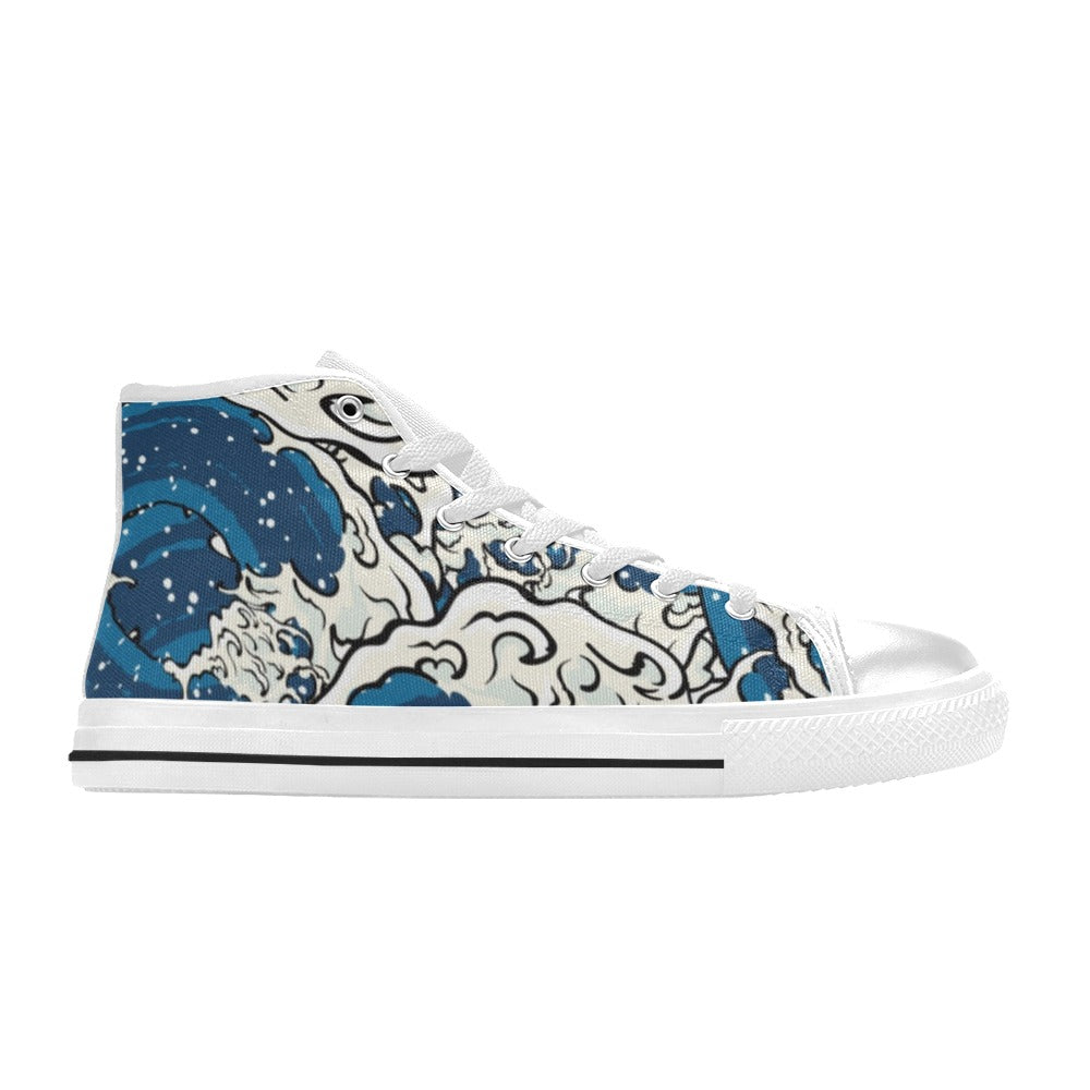 Waves - Women's High Top Canvas Shoes