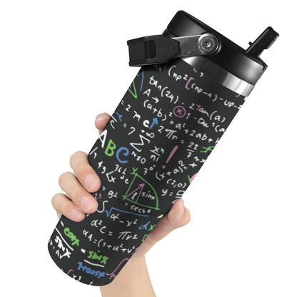 Equations In Green And Pink - 30oz Tumbler with Top Handle