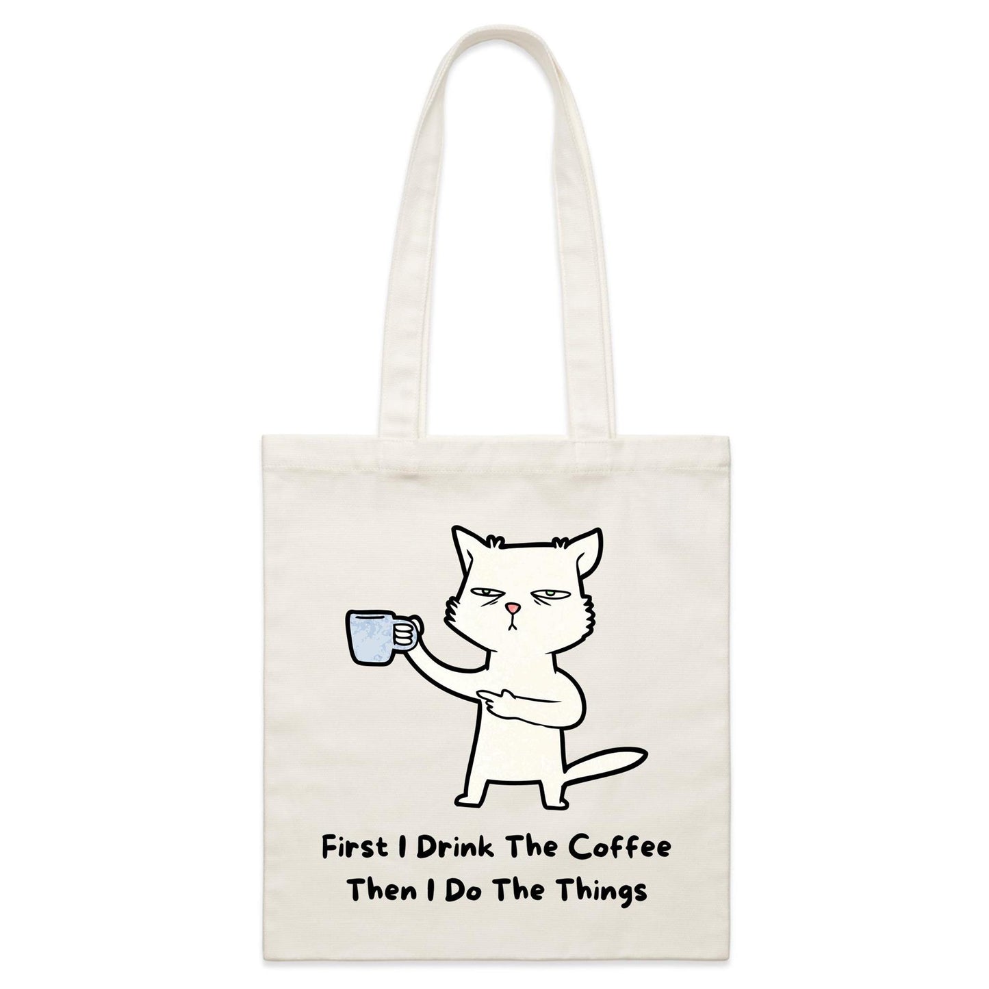 First I Drink The Coffee - Parcel Canvas Tote Bag Default Title Parcel Tote Bag animal Coffee