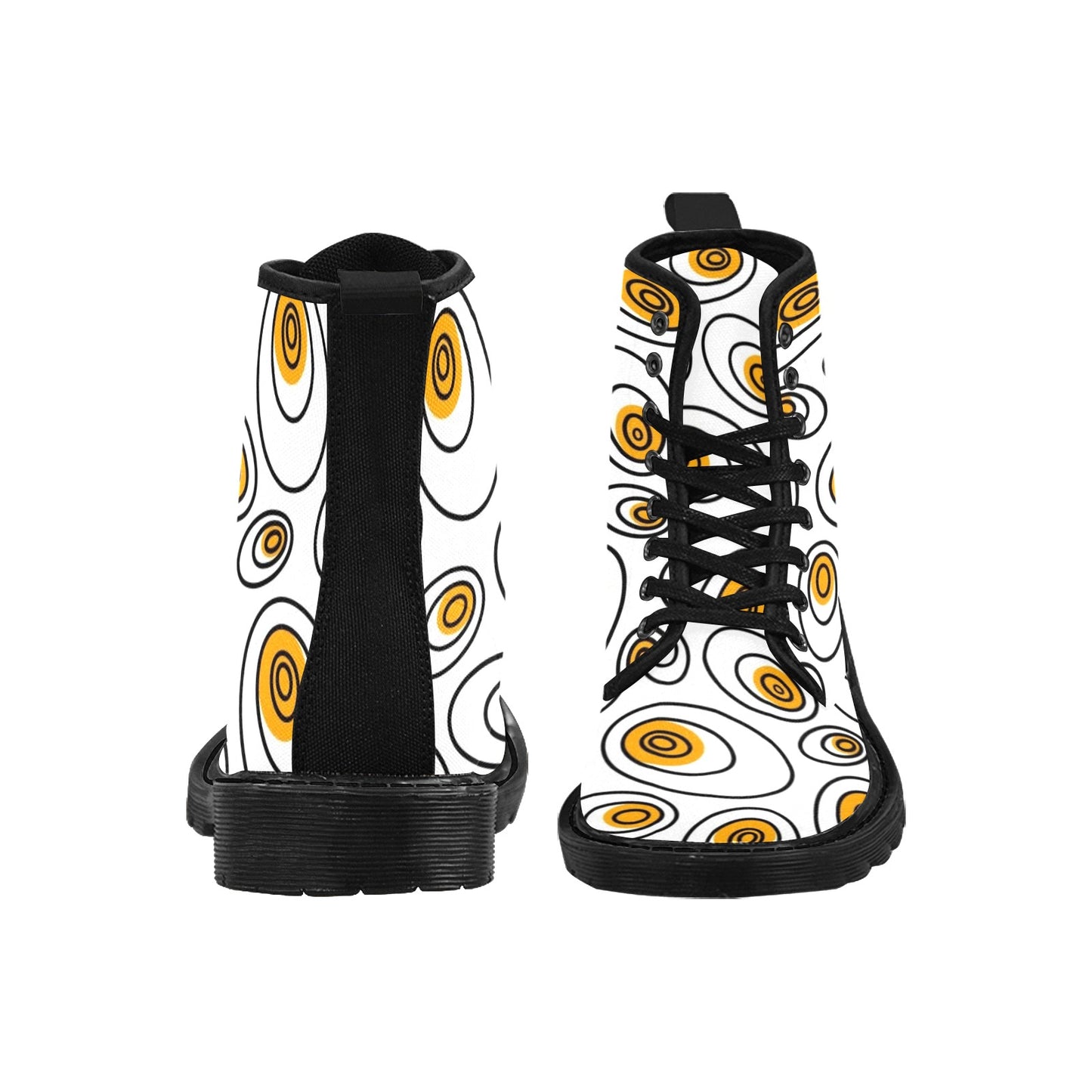 Abstract Eggs - Martin Boots for Men (Black)